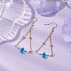 Iron with Glass Studs Dangle Earrings EJEW-JE05963-03-2