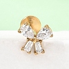 F136 Titanium Pave Clear Cubic Zirconia Bowknot Internally Threaded Labrets ME-CBA9828-05G-1