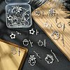 20Pcs 5 Styles Flower Tibetan Style Alloy Toggle Clasps FIND-YW0005-24-3