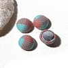 Grid Fabric Round Cabochons Accessories PW-WG87273-03-1