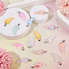 15Pcs Luminous Resin Sequins Pendants RESI-TA0004-20A-6