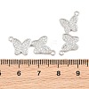 Brass Micro Pave Clear Cubic Zirconia Connector Charms CU-CBA908F-04P-06-3
