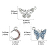 20Pcs 5 Styles Platinum Alloy Crystal Rhinestone Pendants ALRI-YW0001-22-3