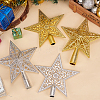 4Pcs 4 Style Plastic Christmas Treetop Star Ornament AJEW-GA0006-06-4