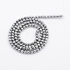 Grade A Electroplate Magnetic Synthetic Hematite Round Beads Strands G-N0014-3mm-18B-2