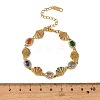 Ocean Theme 304 Stainless Steel Rhinestone Link Chain Bracelets for Women SA-CBA183D-09A-G-3
