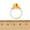 Natural Amber Beads Finger Rings RJEW-JR01038-4