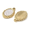 Oval 304 Stainless Steel Natural Shell Pendants STAS-U037-01G-02-2