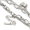 Tarnish Resistant 304 Stainless Steel Curb & Paperclip Chains Double Layer Multi-strand Bracelets BJEW-D030-17P-3