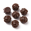Round Chocolate Opaque Resin Cabochos RESI-WH0026-71A-2