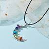 Tibetan Style Alloy Moon Pendant Necklace NJEW-JN04607-01-2