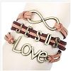 Suede & Imitation Leather Cord Knitted Multi-strand Bracelets WGD6FE3-20-1