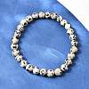 Natural Dalmatian Jasper Jasper Round Beaded Bracelets BJEW-G073-16-2