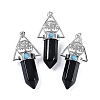 Natural Obsidian Faceted Pointed Bullet Big Pendants G-H076-02P-010-1
