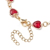 Heart K9 Glass & 304 Stainless Steel Link Bracelets for Women BJEW-JB10612-4