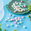 50Pcs 5 Colors Electroplate Opaque Glass Beads EGLA-TA0013-16-5