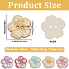 2 Bags Printed Wooden Buttons BUTT-GF0004-13-2