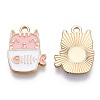 Golden Plated Alloy Enamel Pendants ENAM-T009-90B-RS-1