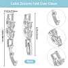 6Pcs Brass Fold Over Clasps ZIRC-BBC0002-70S-2