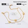 304 Stainless Steel Natural White Shell Link 2-Strand Bracelets for Women YA2054-3-1