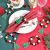 Christmas Tree Wood Beaded Napkin Rings AJEW-SC00038-5