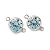 925 Streling Silver Pave Cubic Zirconia Birthstone Connector Charms STER-NH0001-80P-10-1
