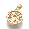 Brass Cubic Zirconia Charms ZIRC-O030-04G-2