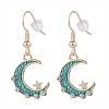 3 Pairs 3 Styles Star & Moon & Sun Alloy Enamel Dangle Earrings EJEW-JE04870-8
