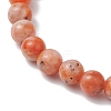 Natural Orange Calcite Beads Stretch Bracelets for Women Men BJEW-JB11354-3