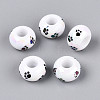 UV Plating Printed Opaque Acrylic European Beads MACR-N018-05A-1