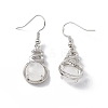 Natural Quartz Crystal Gourd Dangle Earrings with Crystal Rhinestone EJEW-A092-04P-22-2