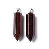 Dyed & Heated Natural Red Tiger Eye Double Terminated Pointed Pendants G-G926-01P-15-2