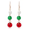 Christmas Theme Alloy Plastic Dangle Earrings FS-WG6FBD6-15-1