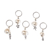 5Pcs 5 Styles Spiral Shell Keychain KEYC-JKC00870-01-1