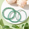 3Pcs Round Natural Green Aventurine Beads Stretch Bracelets Sets for Women BJEW-JB10961-2