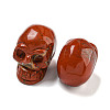 Halloween Natural Red Jasper Skull Figurines DJEW-L021-01C-2