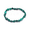 Natural Malachite Stretch Beaded Bracelets BJEW-K213-C05-1