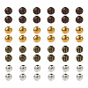 Kissitty 400Pcs 4 Colors Iron Corrugated Beads IFIN-KS0001-03-2