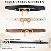 3Pcs 3 Colors Alloy Bowknot PU Leather Chain Belts for Women AJEW-CL0001-14B-2