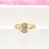 Brass Micro Pave Clear Cubic Zirconia Cuff Rings for Women RJEW-H247-33G-3