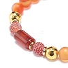 4Pcs 4 Style Mixed Natural Agate Beaded Stretch Bracelets Set BJEW-JB08780-7