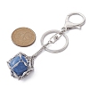 304 Stainless Steel Braided Macrame Pouch Empty Stone Holder for Keychain KEYC-JKC00530-02-3