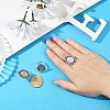 Vintage Adjustable Iron Finger Ring Components Alloy Cabochon Bezel Settings X-PALLOY-Q300-10AS-NR-2