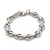 304 Stainless Steel Rhombus Link Chain Bracelets for Women Men BJEW-F488-56P-4