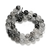 Natural Black Tourmalinated Quartz Beads Strands GG-CBA20C8-A01-8MM-5