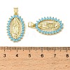 Brass Micro Pave Sky Blue Cubic Zirconia Pendants CU-CBA6938-11G-02-3