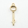 Nickel Free & Lead Free Golden Plated Alloy Skeleton Key Pendants PALLOY-J169-32G-NR-2