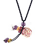 Lampwork Perfume Bottle Pendant Necklace with Glass Beads BOTT-PW0002-059B-07-1