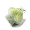 Flocky Opaque Resin Pendants LS-RESI-F062-02A-2