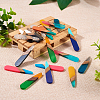 20Pcs 10 Colors Resin & Walnut Wood Big Pendants RESI-TA0001-66-6